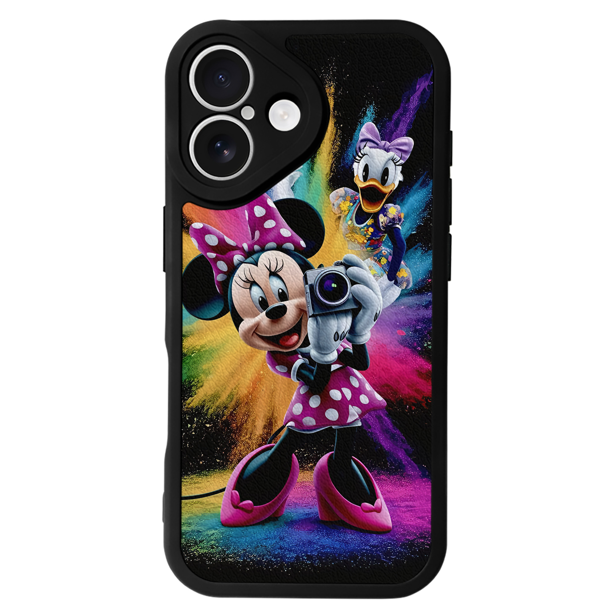 （画像用） ミッキーマウス Mickey Mouse 【iPhone 16シリーズ対応】シリコンスマホケース（レザー調） 材質：シリコン